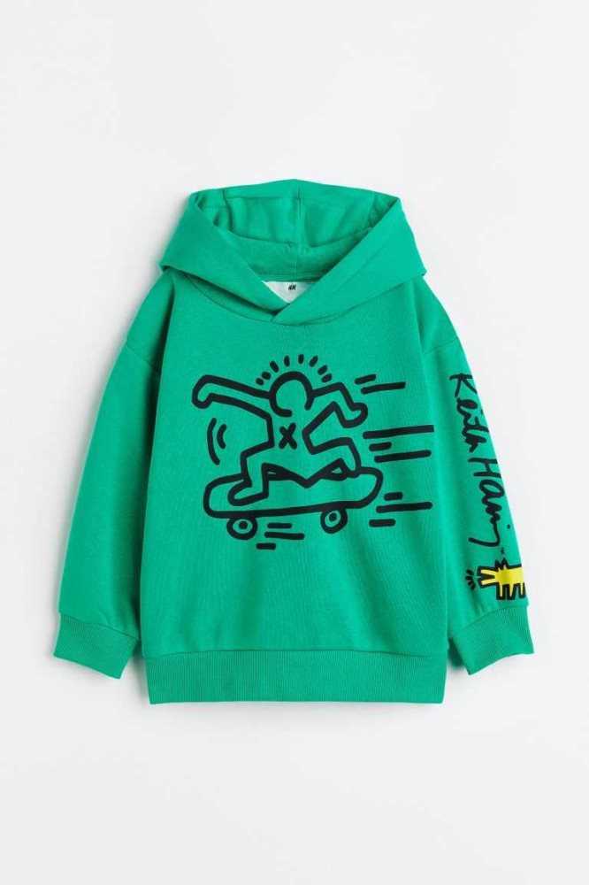 Sudadera Con Capucha H&M Printed Niños Verdes | 468792SWT