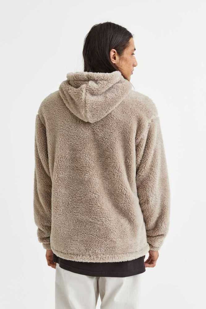 Sudadera Con Capucha H&M Relaxed Fit Teddy Bear Hombre Grises Marrom | 243705IQN