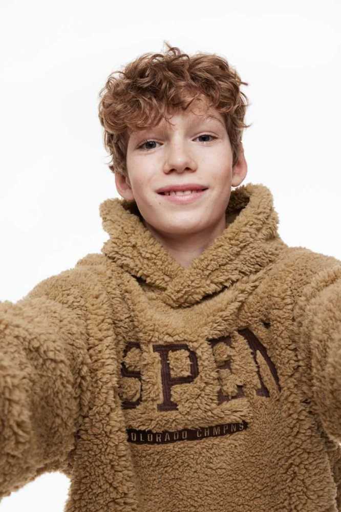 Sudadera Con Capucha H&M Teddy Niños Blancos | 214380DLQ