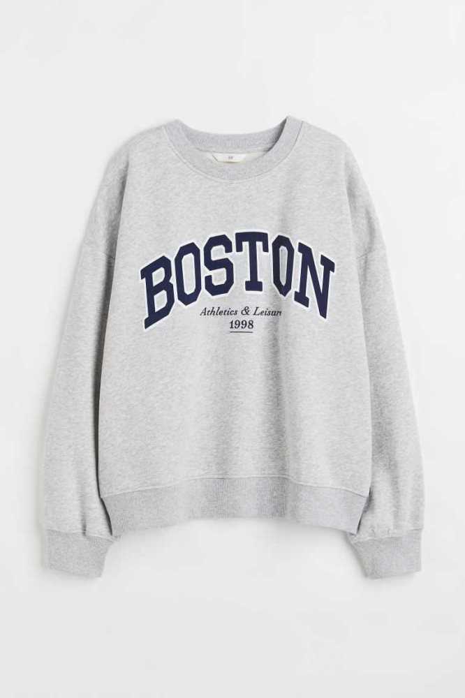 Sudaderas H&M Crew-neck Mujer Azules | 704361DIW