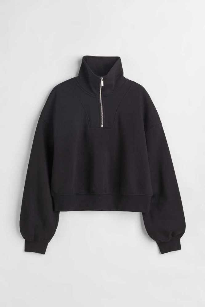 Sudaderas H&M Half-zip Mujer Marrom Oscuro | 103784RCF