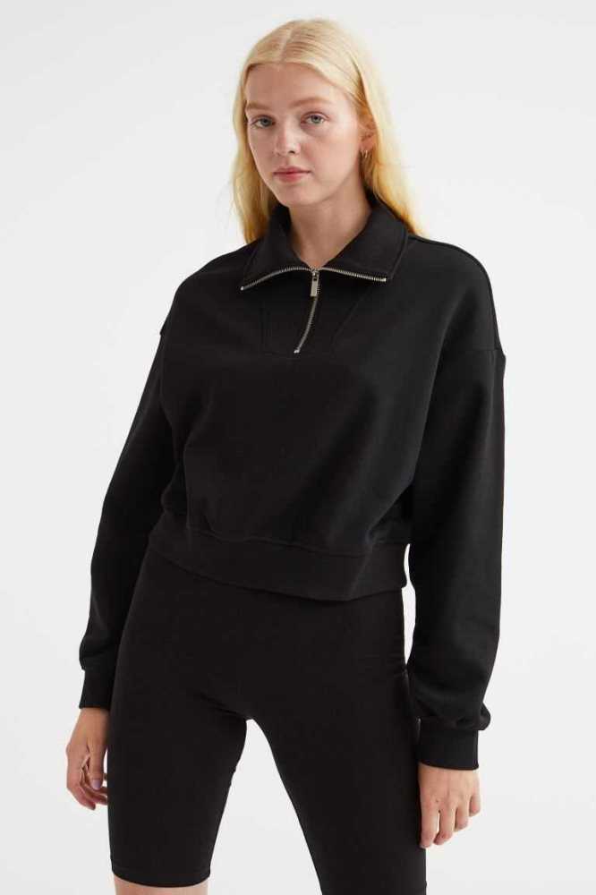 Sudaderas H&M Half-zip Mujer Marrom Oscuro | 103784RCF