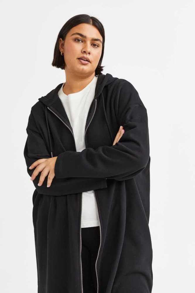 Sudaderas H&M Long Jacket Mujer Negros | 109387IHZ