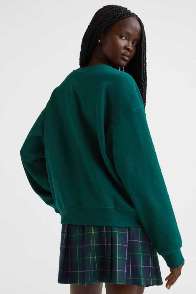 Sudaderas H&M Mujer Verdes Oscuro | 123760KZQ