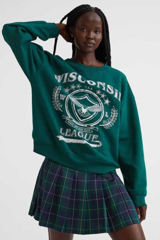 Sudaderas H&M Mujer Verdes Oscuro | 123760KZQ