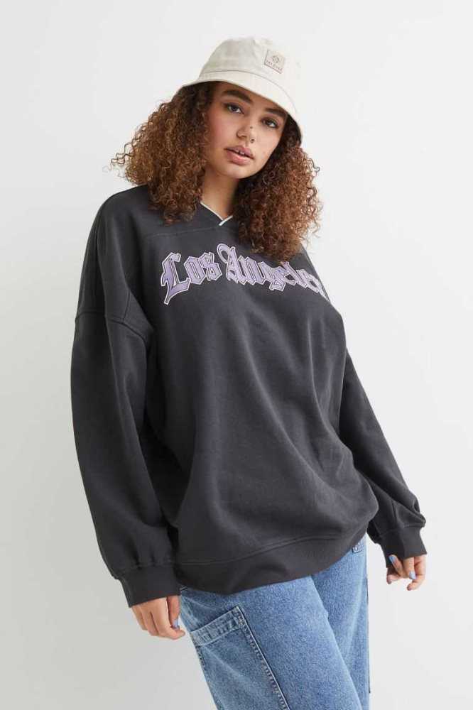 Sudaderas H&M Oversized Mujer Negros | 382794YJM