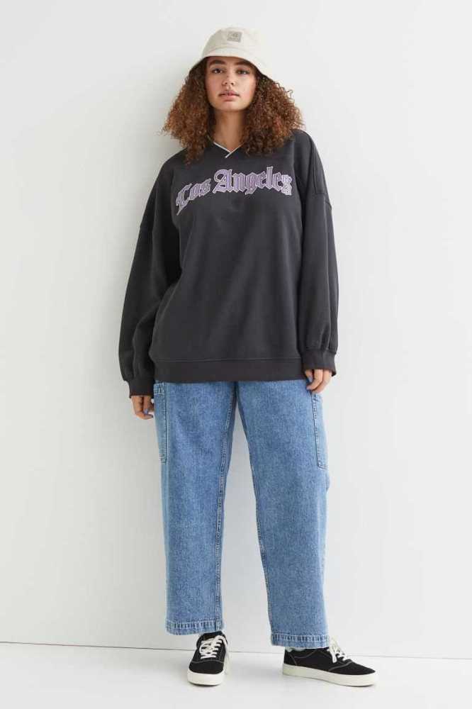 Sudaderas H&M Oversized Mujer Negros | 382794YJM