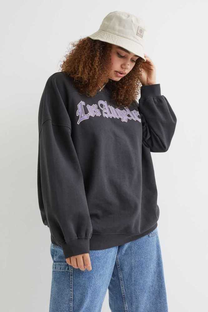 Sudaderas H&M Oversized Mujer Negros | 382794YJM