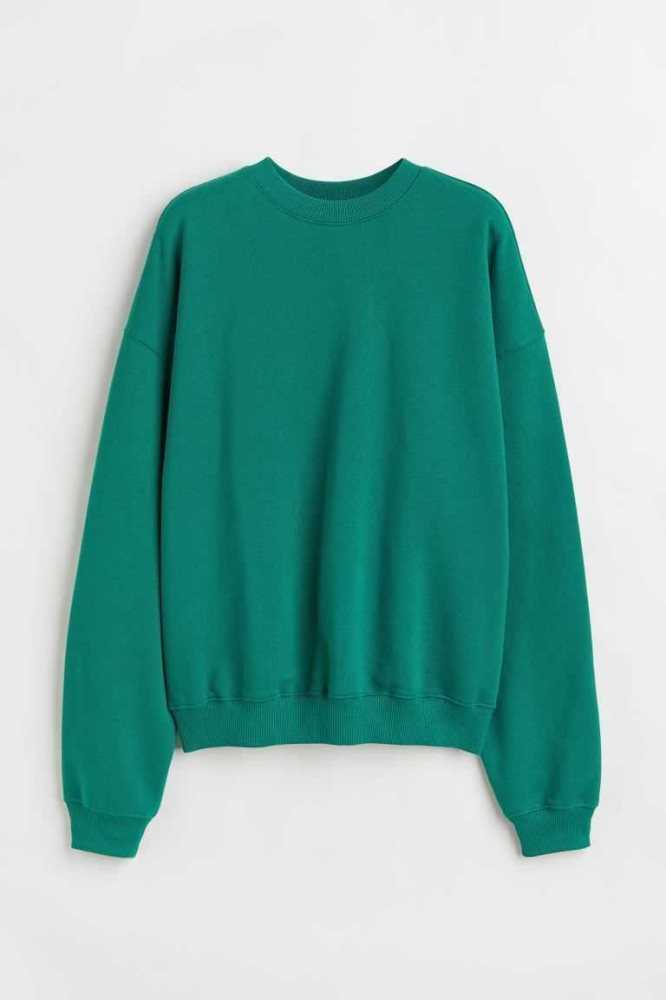 Sudaderas H&M Oversized Mujer Verdes Oscuro | 782160JFC