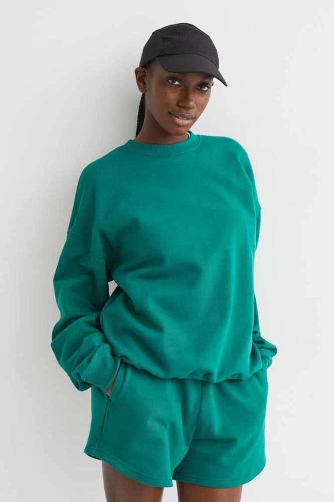 Sudaderas H&M Oversized Mujer Verdes Oscuro | 782160JFC