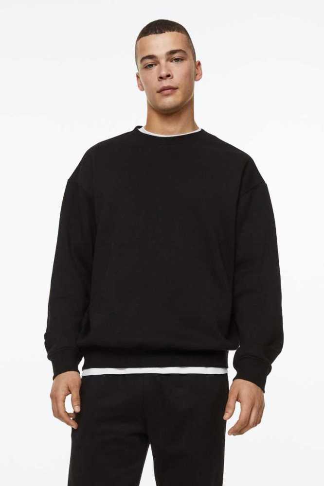 Sudaderas H&M Relaxed Fit Hombre Negros | 391457FSU