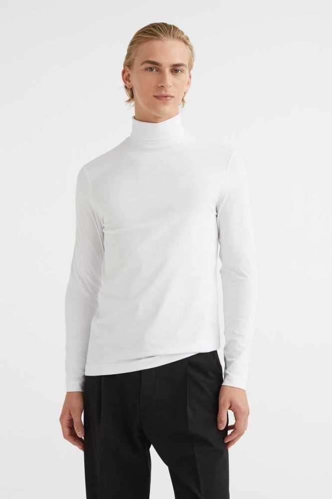 Suéteres H&M 2-pack Slim Fit Turtlenecks Hombre Negros Kaki Claro Verdes | 073651OLB