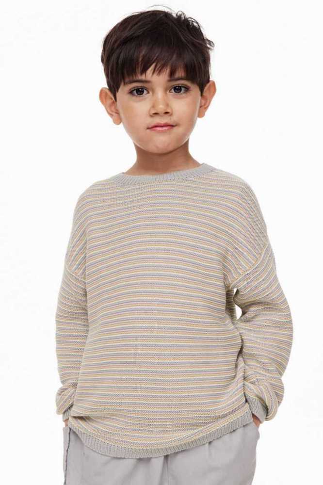 Suéteres H&M Algodon Niños Grises Claro | 624107UEM