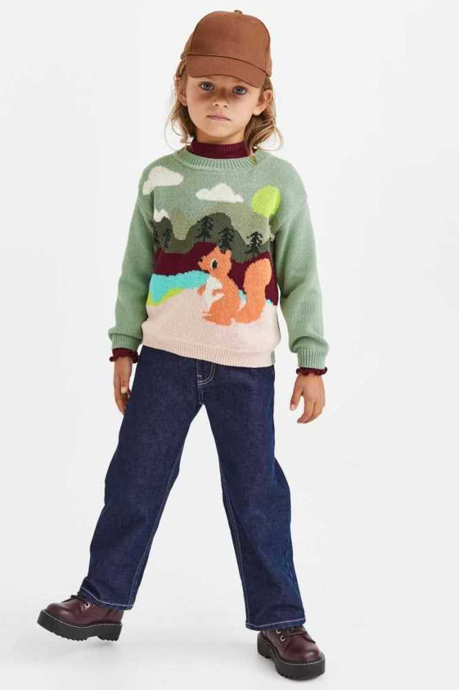 Suéteres H&M Algodon Niños Verdes | 671029CLE