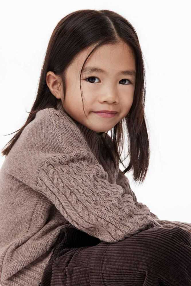 Suéteres H&M Cable-knit Mock Turtleneck Niños Beige | 621478AFD