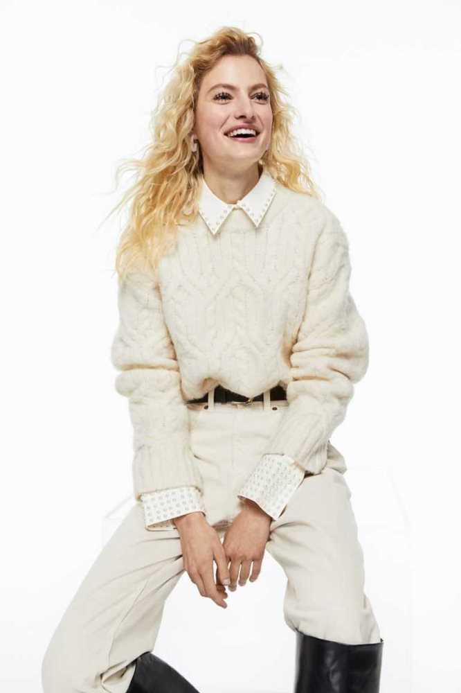 Suéteres H&M Cable-knit Mujer Creme | 261470NCG