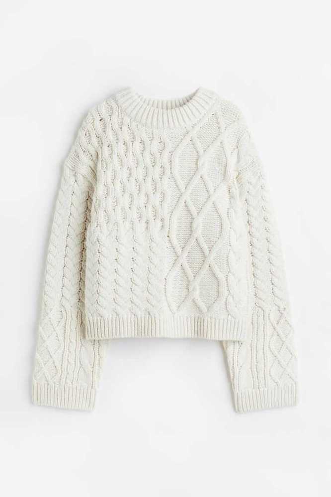 Suéteres H&M Cable-knit Mujer Creme | 274038ZMX