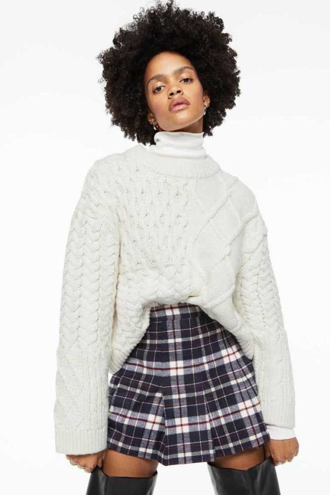 Suéteres H&M Cable-knit Mujer Creme | 274038ZMX