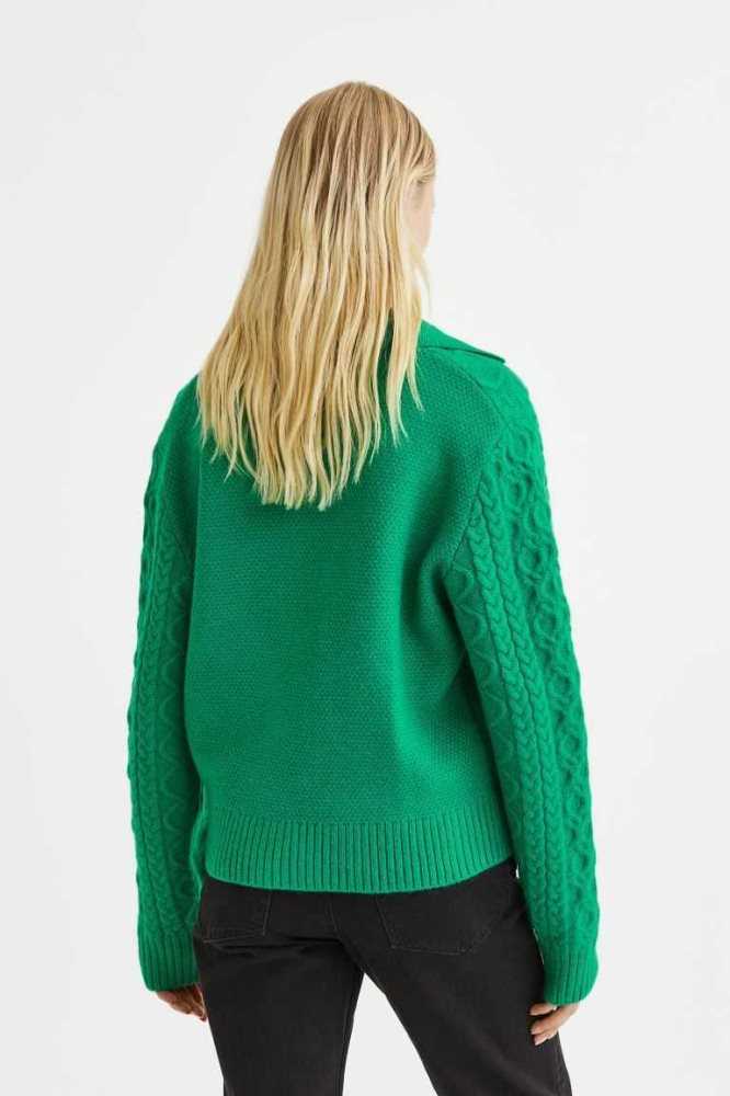 Suéteres H&M Cable-knit Mujer Verdes | 930871OAE