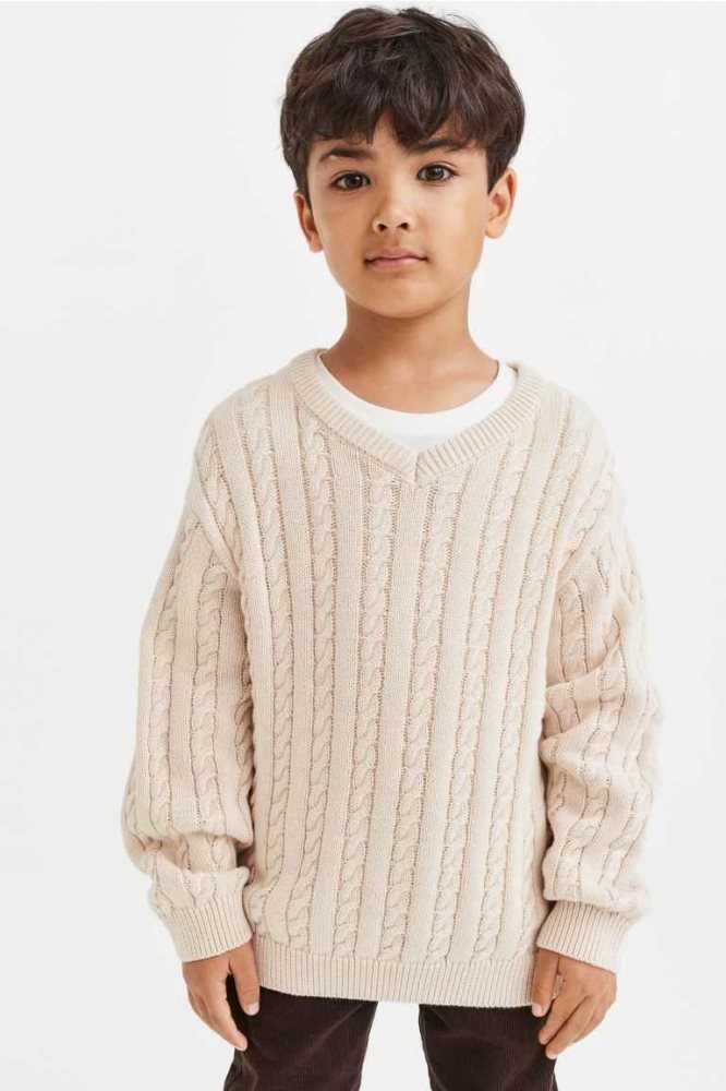 Suéteres H&M Cable-knit Niños Beige Claro | 340125WTD