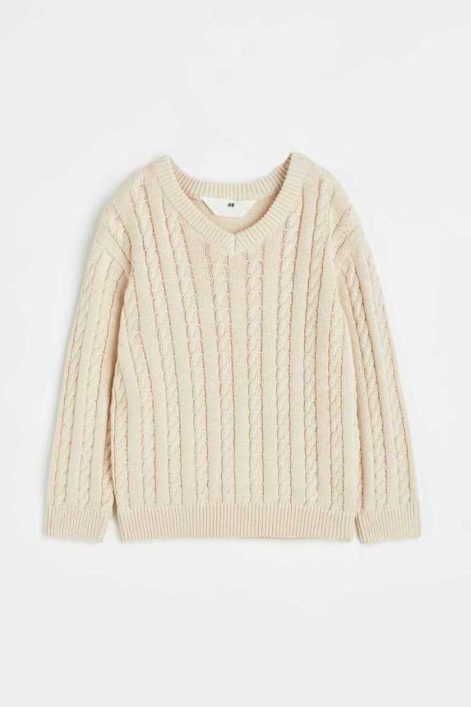 Suéteres H&M Cable-knit Niños Beige Claro | 340125WTD