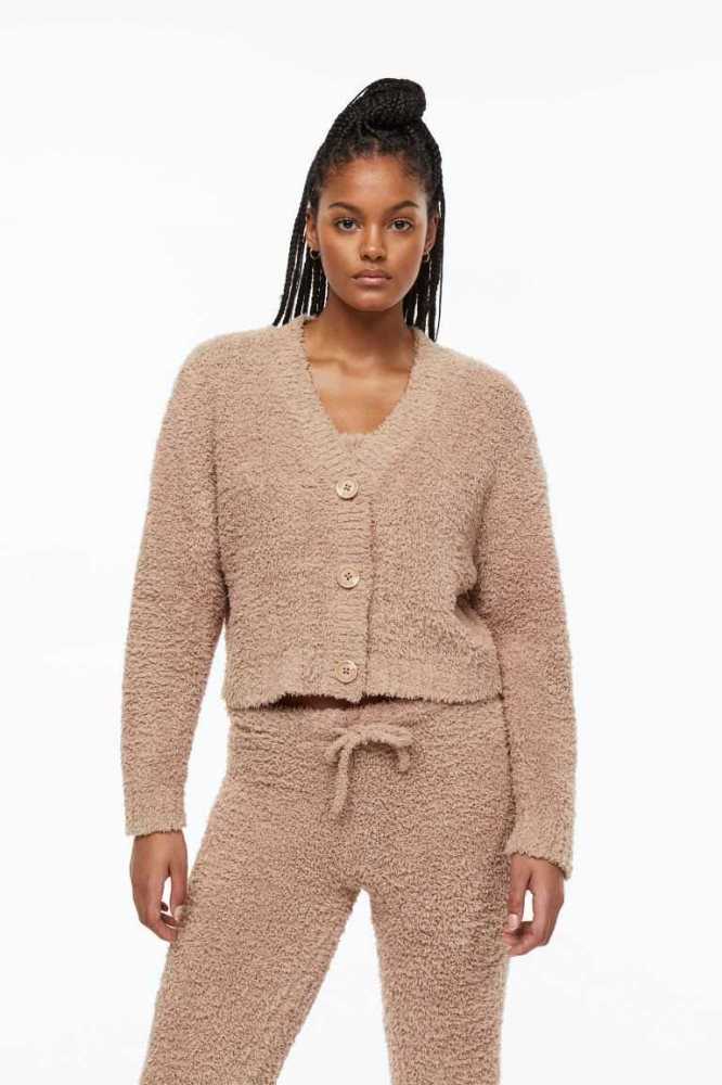 Suéteres H&M Cardigan Mujer Beige | 947521KCM