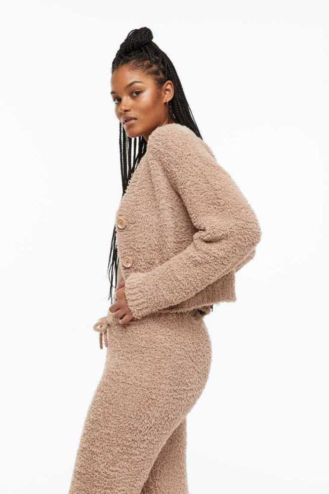 Suéteres H&M Cardigan Mujer Beige | 947521KCM