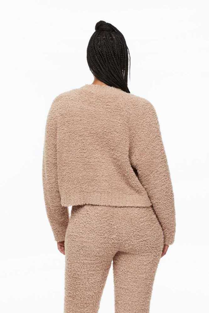 Suéteres H&M Cardigan Mujer Beige | 947521KCM