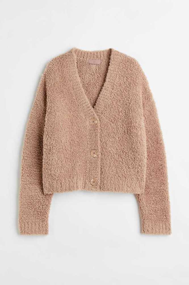 Suéteres H&M Cardigan Mujer Beige | 947521KCM