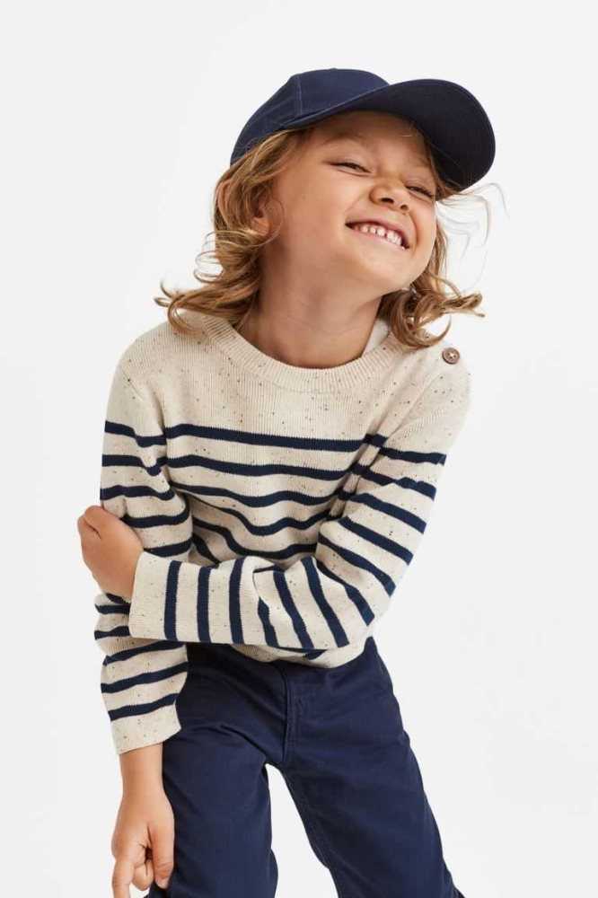 Suéteres H&M Fine-knit Algodon Niños Beige Blancos | 564932SIA