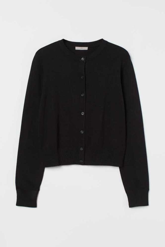 Suéteres H&M Fine-knit Cardigan Mujer Grises Oscuro | 473601HTD