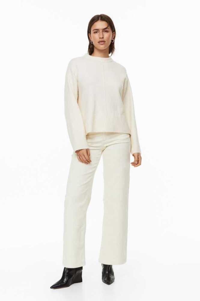 Suéteres H&M Fine-knit Mujer Creme | 786514HFE