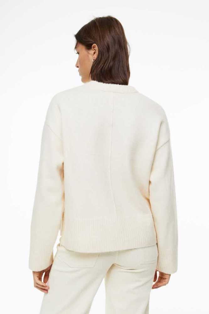 Suéteres H&M Fine-knit Mujer Creme | 786514HFE