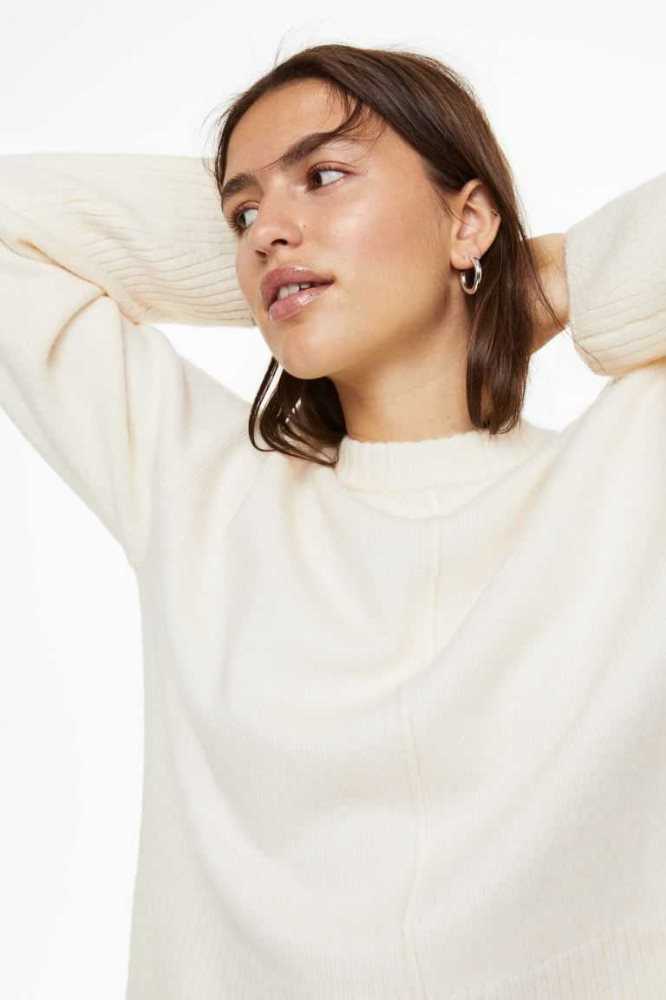 Suéteres H&M Fine-knit Mujer Creme | 786514HFE