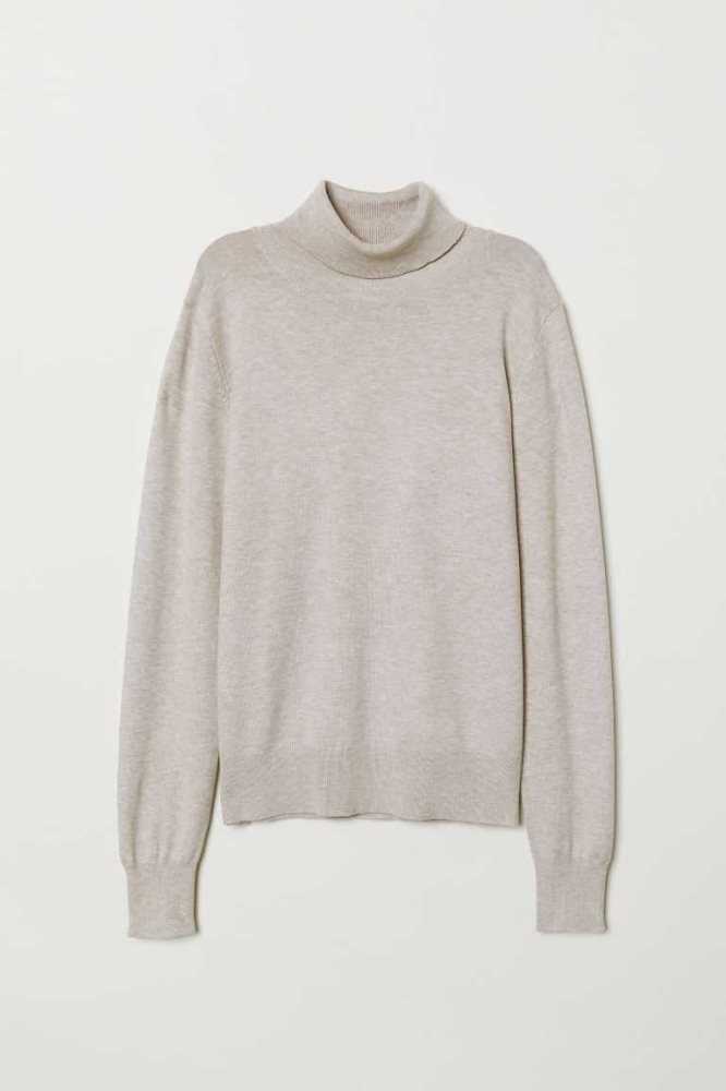 Suéteres H&M Fine-knit Turtleneck Mujer Grises Marrom | 504932DGS