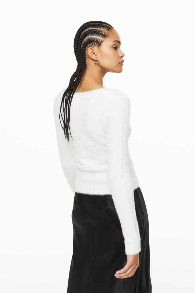 Suéteres H&M Fluffy-knit Mujer Blancos | 869230JQW