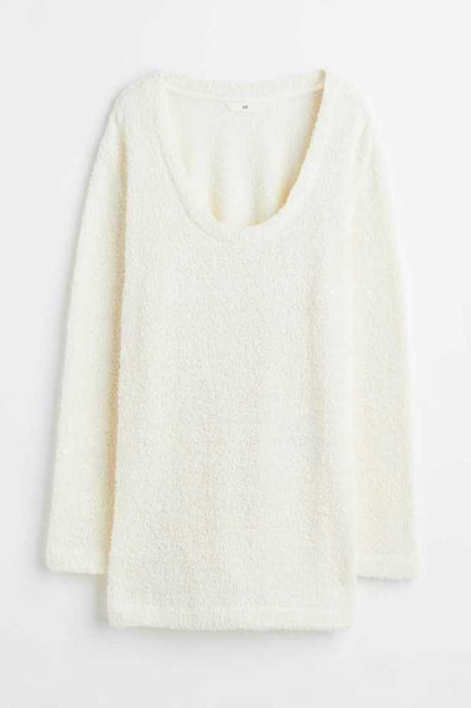 Suéteres H&M Fluffy-knit Top Mujer Creme | 781236FVC