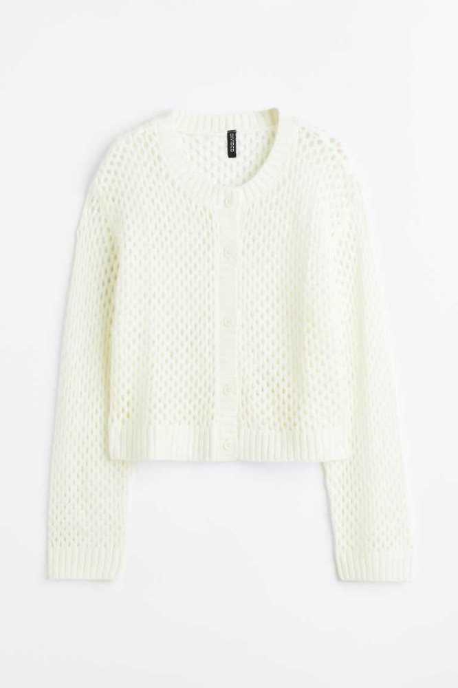 Suéteres H&M Hole-knit Cardigan Mujer Amarillos Claro | 489620GLF