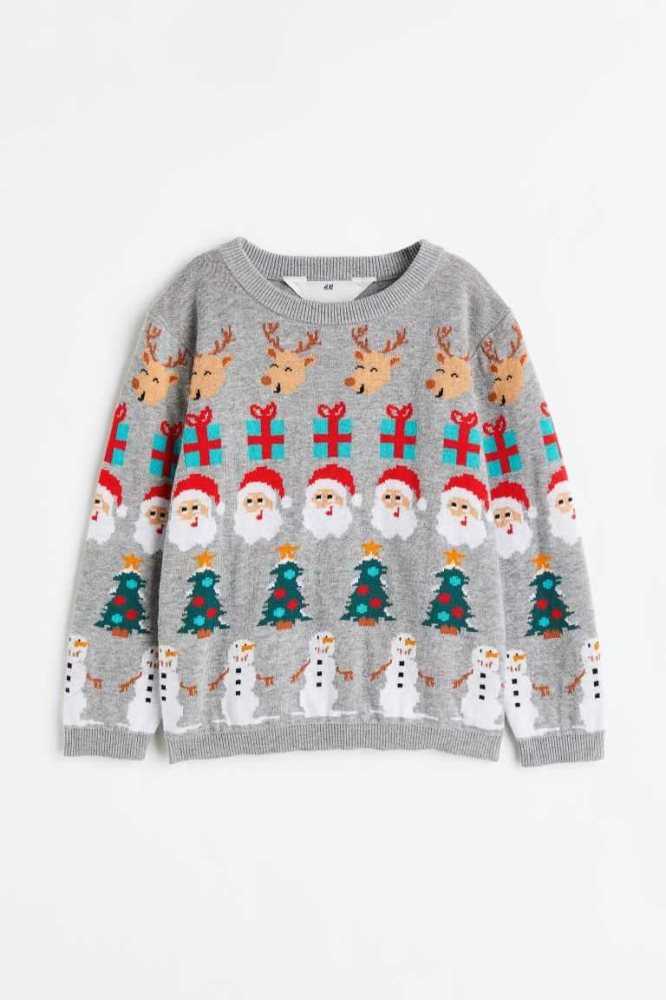 Suéteres H&M Jacquard-knit Algodon Niños Grises | 964832CWP