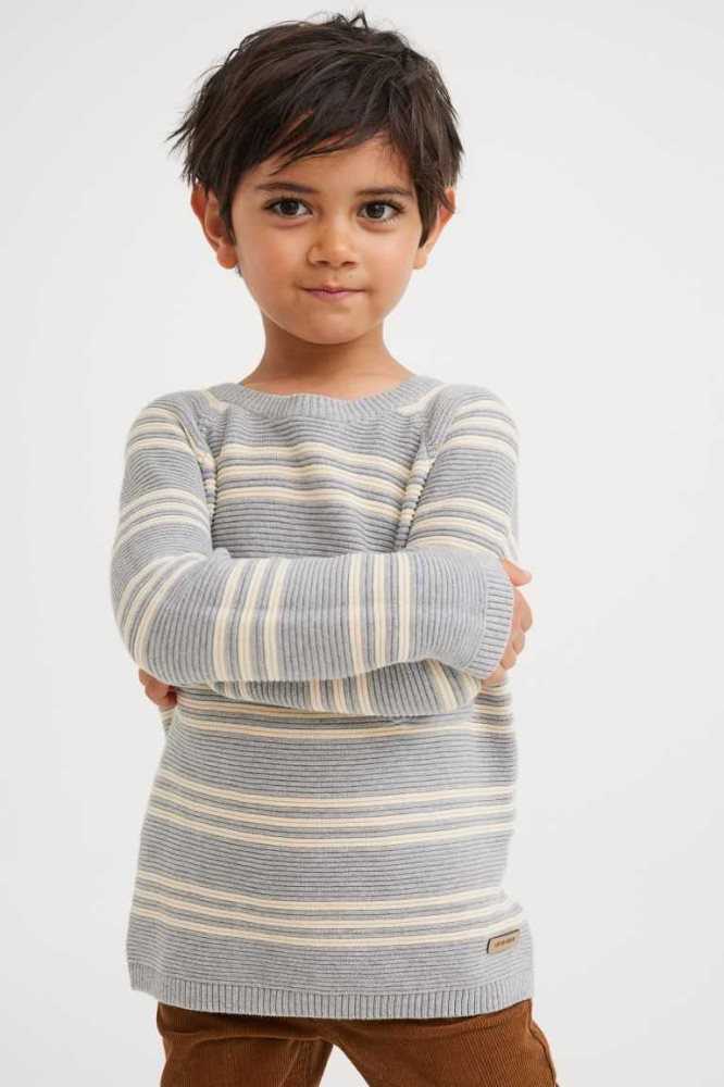 Suéteres H&M Jacquard-knit Niños Azul Marino Azules Creme | 760254DNP