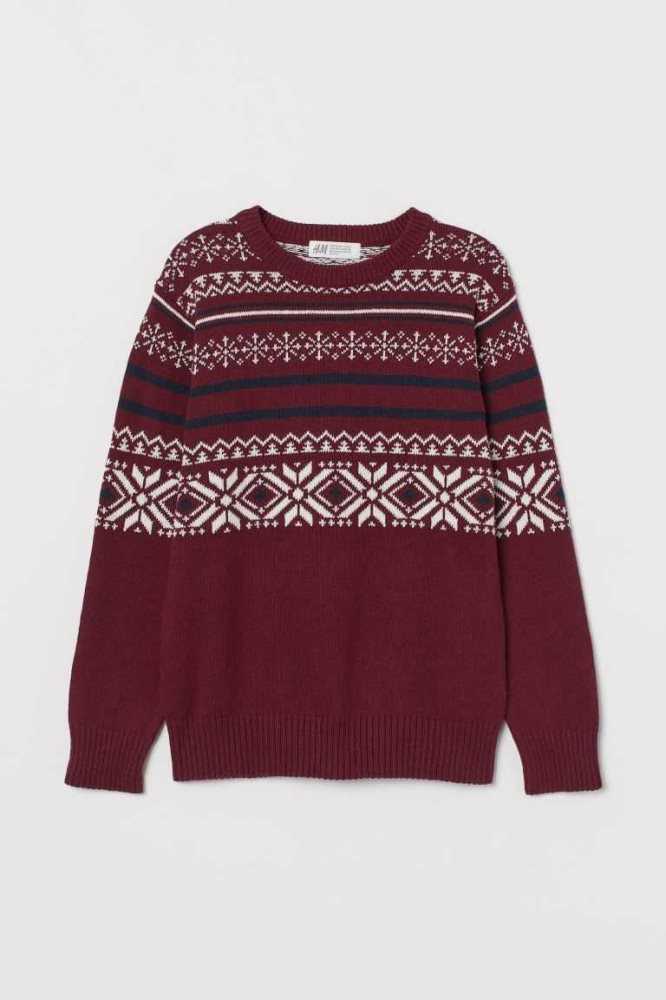 Suéteres H&M Jacquard-knit Niños Azules Oscuro | 321654DFG