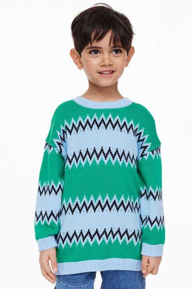 Suéteres H&M Jacquard-knit Niños Azules Claro | 490723REB