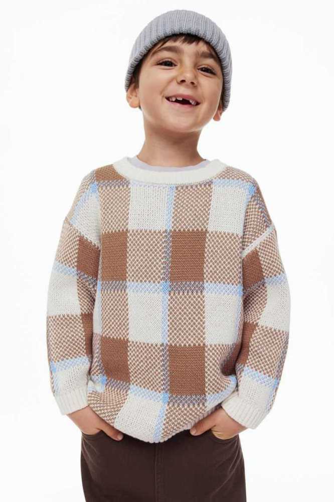 Suéteres H&M Jacquard-knit Niños Beige Azules | 145298WAP