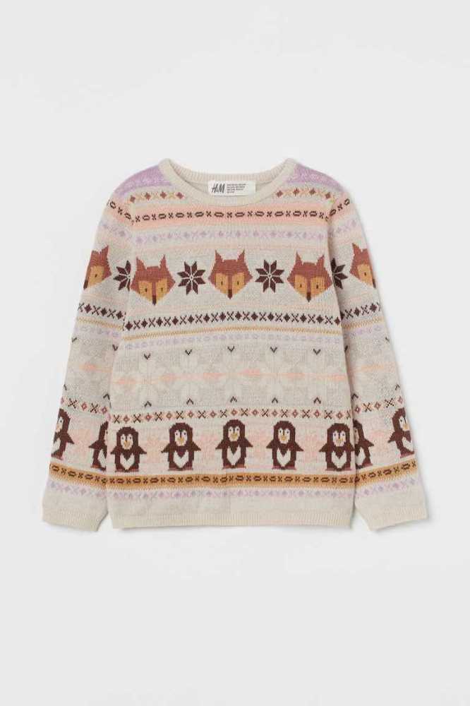 Suéteres H&M Jacquard-knit Niños Beige Claro | 608913NPF