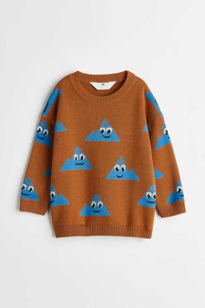 Suéteres H&M Jacquard-knit Niños Marrom | 350246WOV