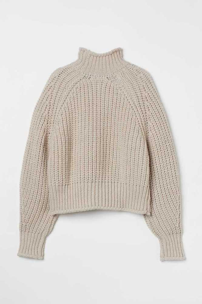 Suéteres H&M Knit Mujer Kaki Claro Verdes | 863502DHO