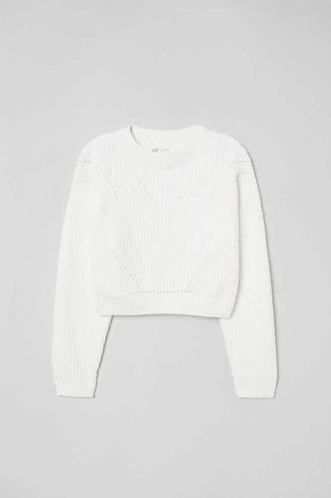 Suéteres H&M Knit Niños Negros Plateados | 295740GMB