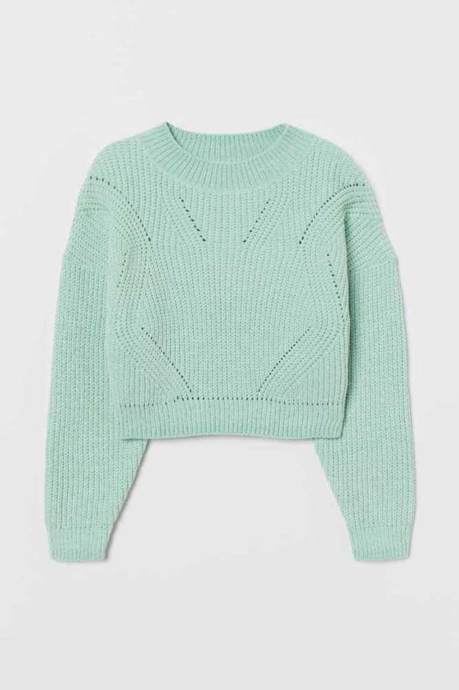 Suéteres H&M Knit Niños Verdes Claro | 340819FEY