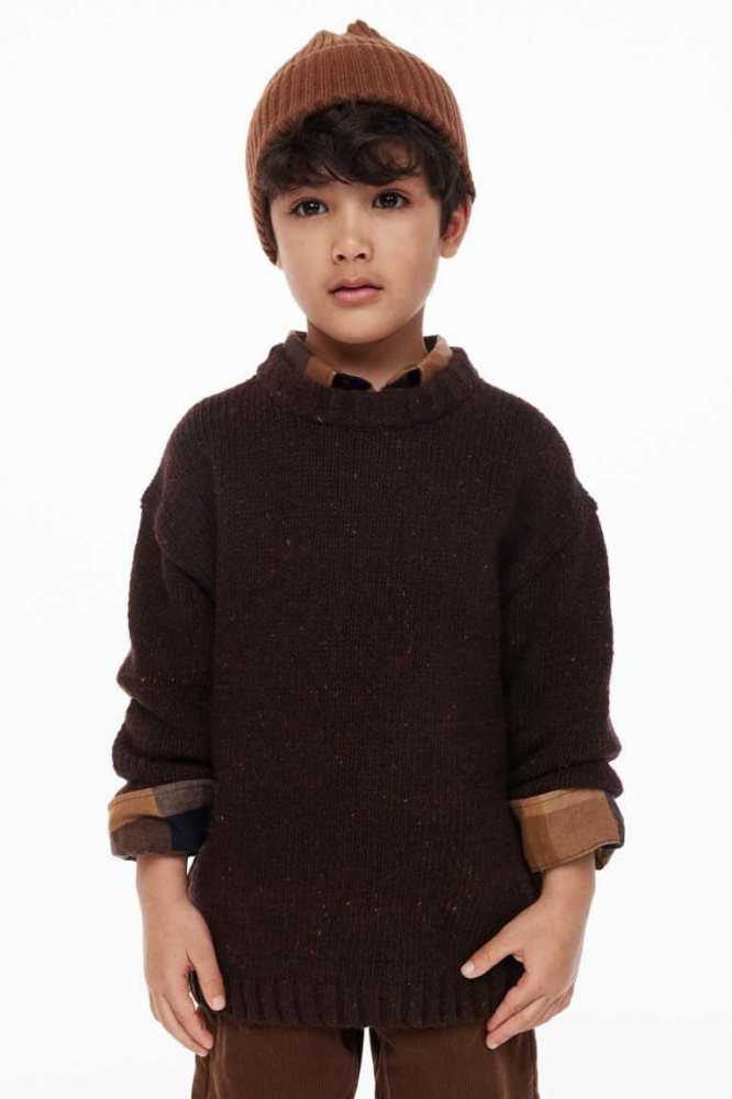 Suéteres H&M Knit Niños Verdes Oscuro | 682750WSX