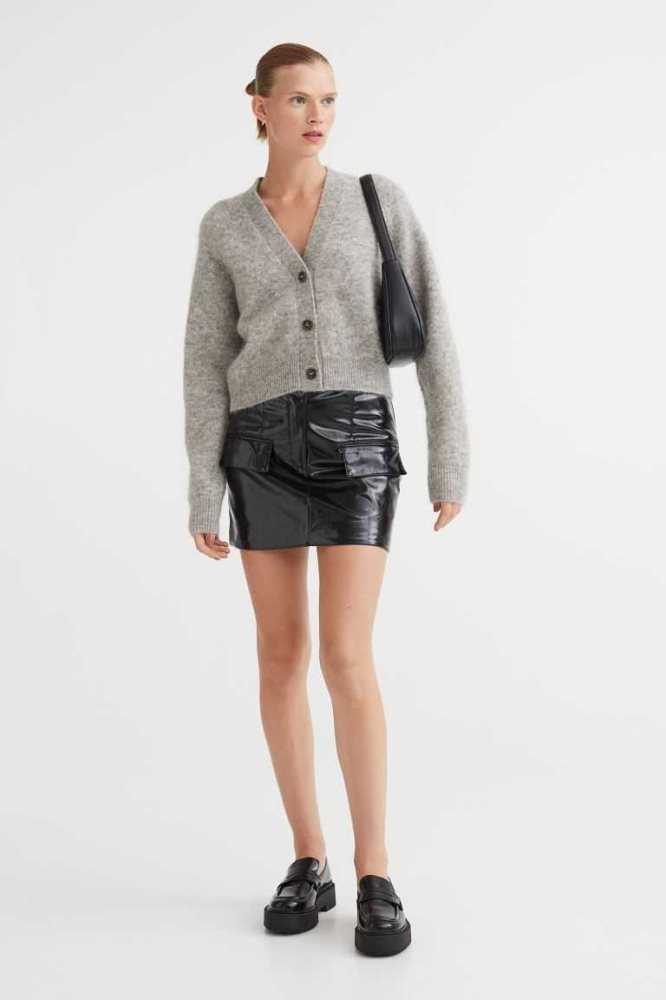 Suéteres H&M Lana-blend Cardigan Mujer Grises | 758049JLP